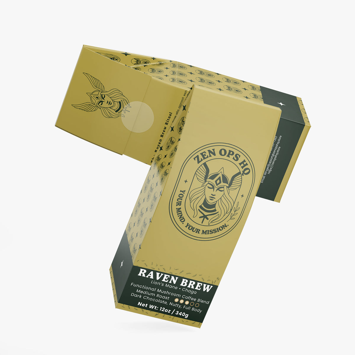 Raven Brew — Functional Mushroom Coffee Blend (Medium Roast)