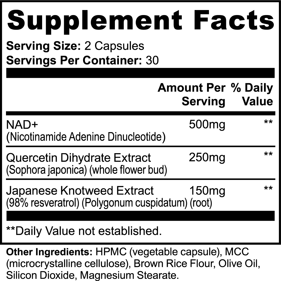 VitalRune — NAD+ + Quercetin + Resveratrol