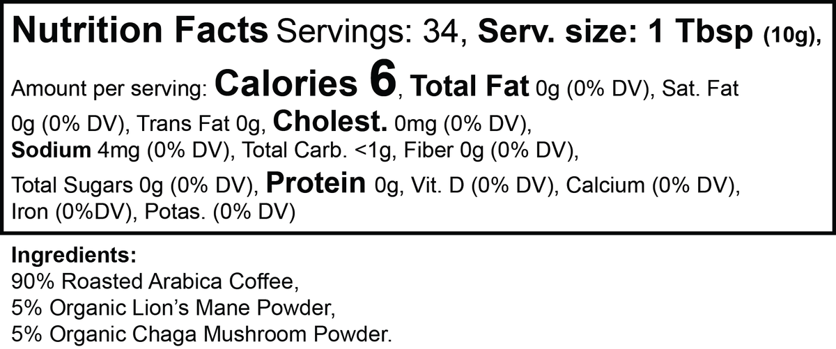 Raven Brew — Functional Mushroom Coffee Blend (Medium Roast)
